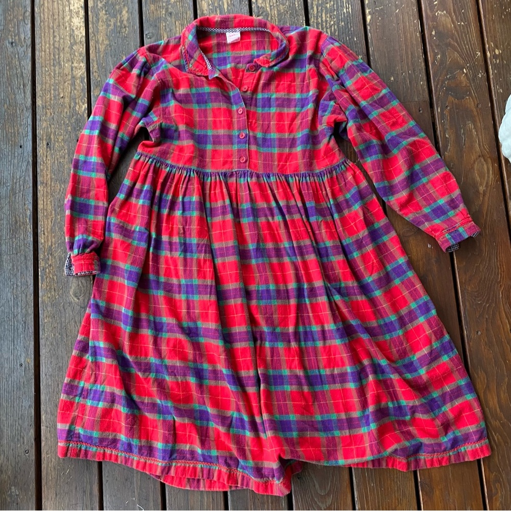 Hanna andersson plaid flannel pj’s dress midi